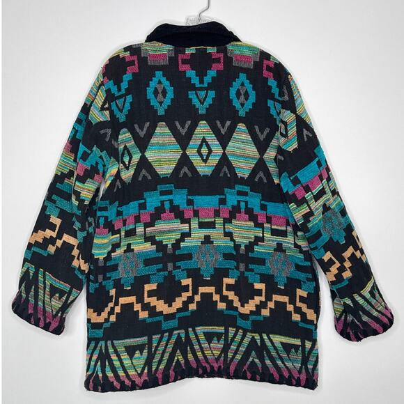 Vintage Jennifer & Grace Southwestern Aztec Woven Cotton Jacket Size Medium - Picture 4 of 16